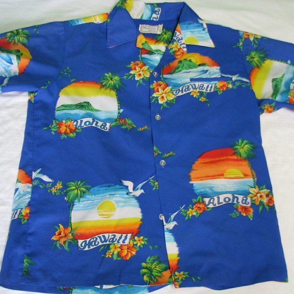 Vintage Maluna Hawaiian Button-Down Shirt